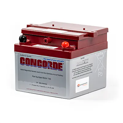 Concorde-Valve-Regulated-Sealed-Lead-Acid-Non-Spillable-Aircraft-Battery-Part-Number-RG24-11M